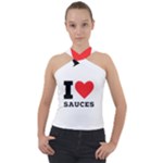 I love sauces Cross Neck Velour Top