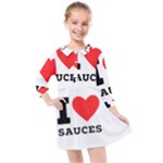 I love sauces Kids  Quarter Sleeve Shirt Dress