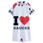 I love sauces Kids  Boyleg Half Suit Swimwear