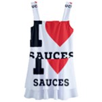 I love sauces Kids  Layered Skirt Swimsuit