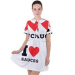 I love sauces Short Sleeve Shoulder Cut Out Dress 