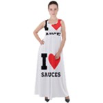 I love sauces Empire Waist Velour Maxi Dress