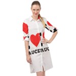 I love sauces Long Sleeve Mini Shirt Dress