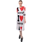 I love sauces Ruffle End Midi Chiffon Dress