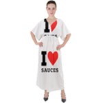 I love sauces V-Neck Boho Style Maxi Dress