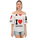 I love sauces Off Shoulder Short Sleeve Top