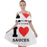 I love sauces Cut Out Shoulders Chiffon Dress