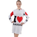 I love sauces Long Sleeve Hoodie Dress