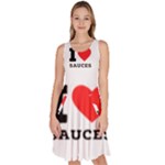 I love sauces Knee Length Skater Dress With Pockets