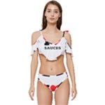 I love sauces Ruffle Edge Tie Up Bikini Set	