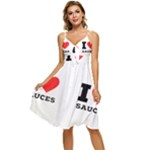 I love sauces Sleeveless Tie Front Chiffon Dress