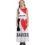 I love sauces Kids  Satin Sleeveless Maxi Dress