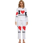 I love sauces Womens  Long Sleeve Lightweight Pajamas Set