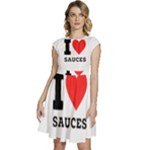 I love sauces Cap Sleeve High Waist Dress