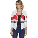 I love sauces Women s Casual 3/4 Sleeve Spring Jacket