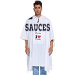 I love sauces Men s Hooded Rain Ponchos