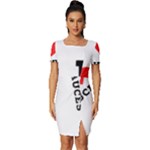 I love sauces Fitted Knot Split End Bodycon Dress