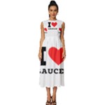 I love sauces Sleeveless Round Neck Midi Dress