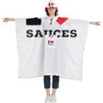 I love sauces Women s Hooded Rain Ponchos