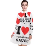 I love tomatoes sauce Long Sleeve Chiffon Shirt Dress