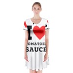 I love tomatoes sauce Short Sleeve V-neck Flare Dress