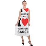 I love tomatoes sauce Midi Tie-Back Chiffon Dress