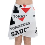 I love tomatoes sauce Chiffon Wrap Front Skirt