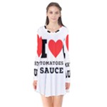 I love tomatoes sauce Long Sleeve V-neck Flare Dress