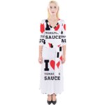 I love tomatoes sauce Quarter Sleeve Wrap Maxi Dress