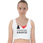 I love tomatoes sauce Velvet Racer Back Crop Top