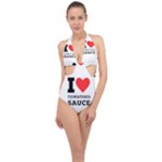 I love tomatoes sauce Halter Front Plunge Swimsuit