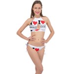 I love tomatoes sauce Cross Front Halter Bikini Set