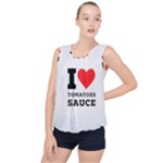 I love tomatoes sauce Bubble Hem Chiffon Tank Top