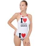 I love tomatoes sauce High Neck One Piece Swimsuit