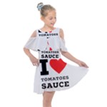 I love tomatoes sauce Kids  Shoulder Cutout Chiffon Dress