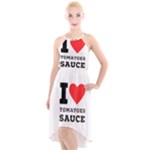 I love tomatoes sauce High-Low Halter Chiffon Dress 