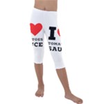 I love tomatoes sauce Kids  Lightweight Velour Capri Leggings 