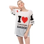 I love tomatoes sauce Oversized Chiffon Top