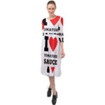 I love tomatoes sauce Ruffle End Midi Chiffon Dress