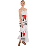 I love tomatoes sauce Cami Maxi Ruffle Chiffon Dress