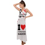 I love tomatoes sauce V-Neck Chiffon Maxi Dress