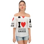 I love tomatoes sauce Off Shoulder Short Sleeve Top