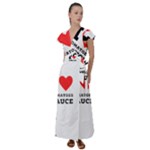 I love tomatoes sauce Flutter Sleeve Maxi Dress