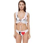 I love tomatoes sauce Low Cut Ruffle Edge Bikini Set