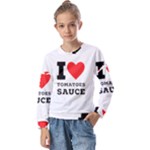 I love tomatoes sauce Kids  Long Sleeve Tee with Frill 