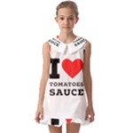 I love tomatoes sauce Kids  Pilgrim Collar Ruffle Hem Dress