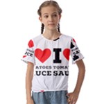 I love tomatoes sauce Kids  Cuff Sleeve Scrunch Bottom Tee