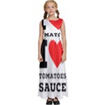 I love tomatoes sauce Kids  Satin Sleeveless Maxi Dress