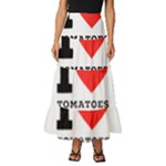 I love tomatoes sauce Tiered Ruffle Maxi Skirt