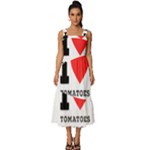 I love tomatoes sauce Square Neckline Tiered Midi Dress